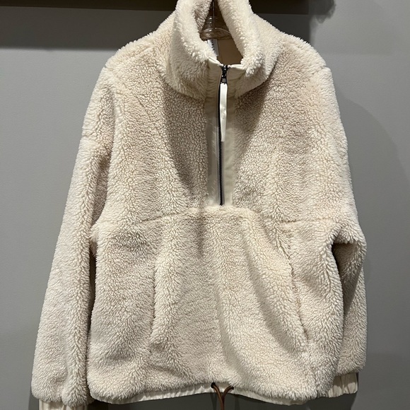 Women’s Varley Pull Over Half Zip Sherpa Appleton Fleece Cinch Waist Size L - Picture 2 of 14